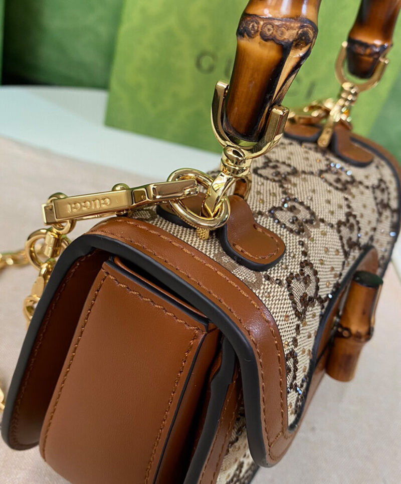 Gucci Bamboo 1947 Mini Top Handle Bag 735116 Coffee
