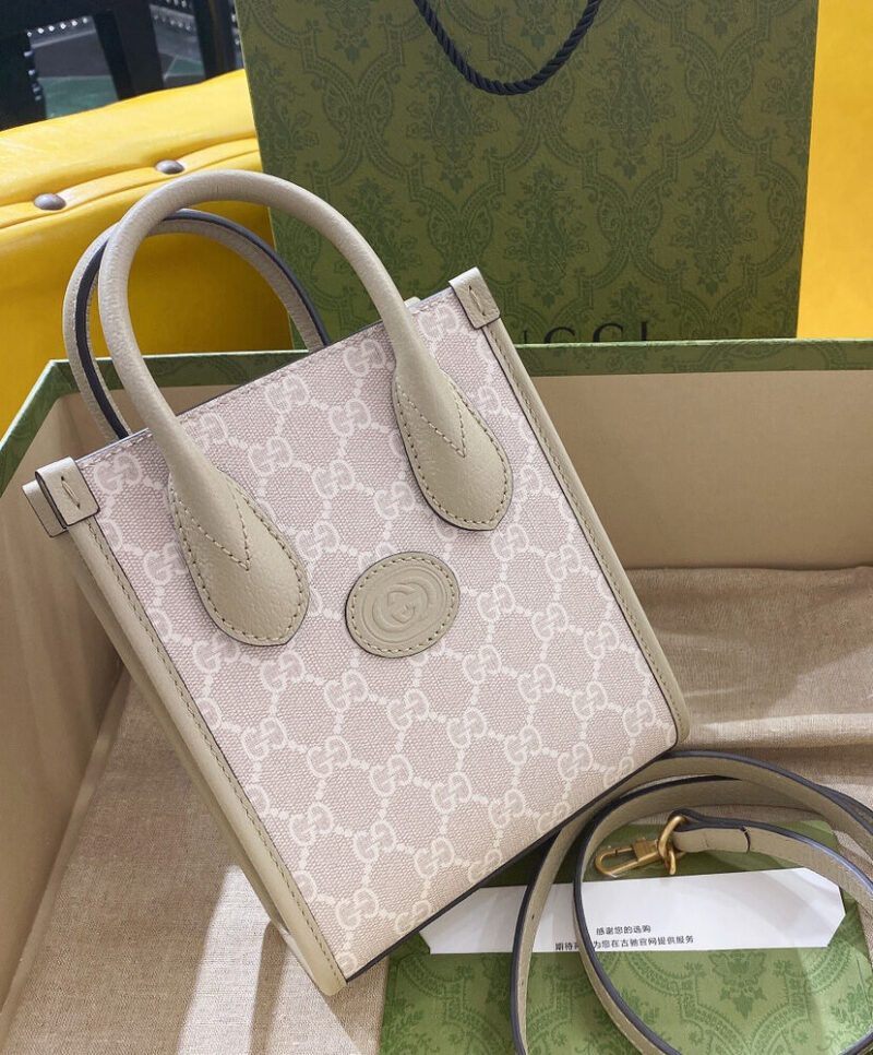 Gucci Mini Tote Bag With Interlocking G Cream