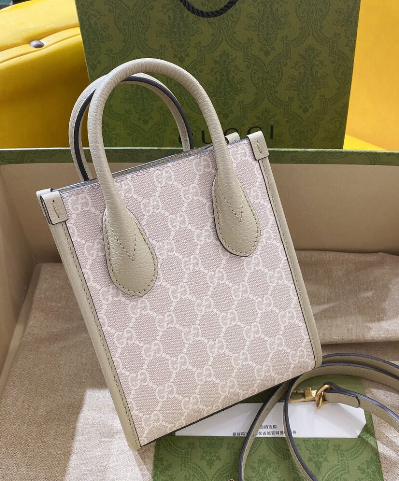 Gucci Mini Tote Bag With Interlocking G Cream
