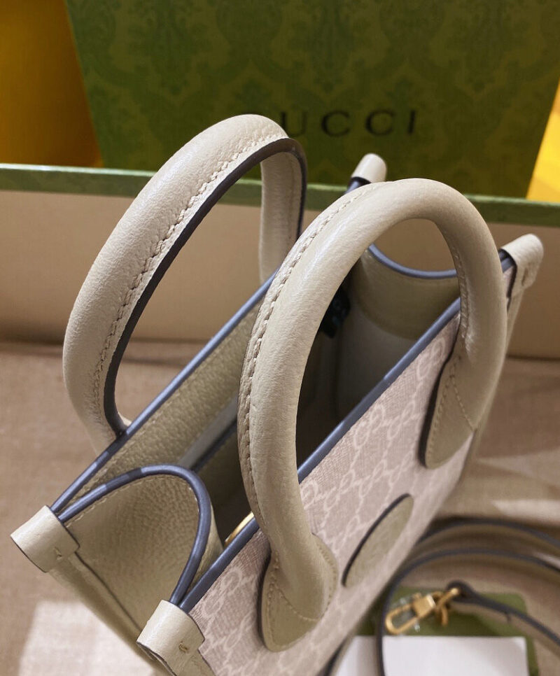 Gucci Mini Tote Bag With Interlocking G Cream