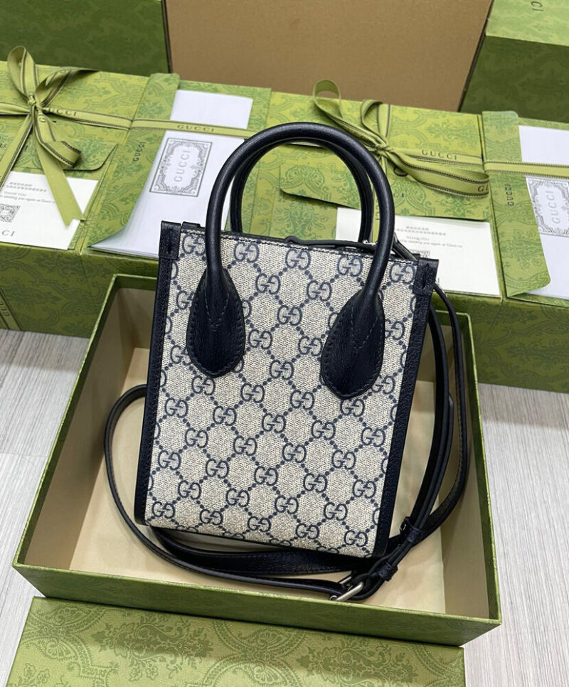Gucci Mini Tote Bag With Interlocking G 671623 Dark Blue