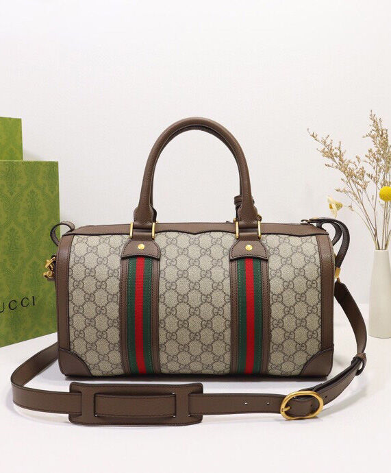 Gucci GG Webbing Small Travel Bag 645017 Dark Coffee