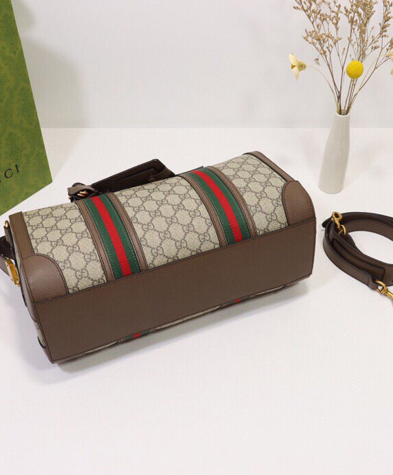 Gucci GG Webbing Small Travel Bag 645017 Dark Coffee