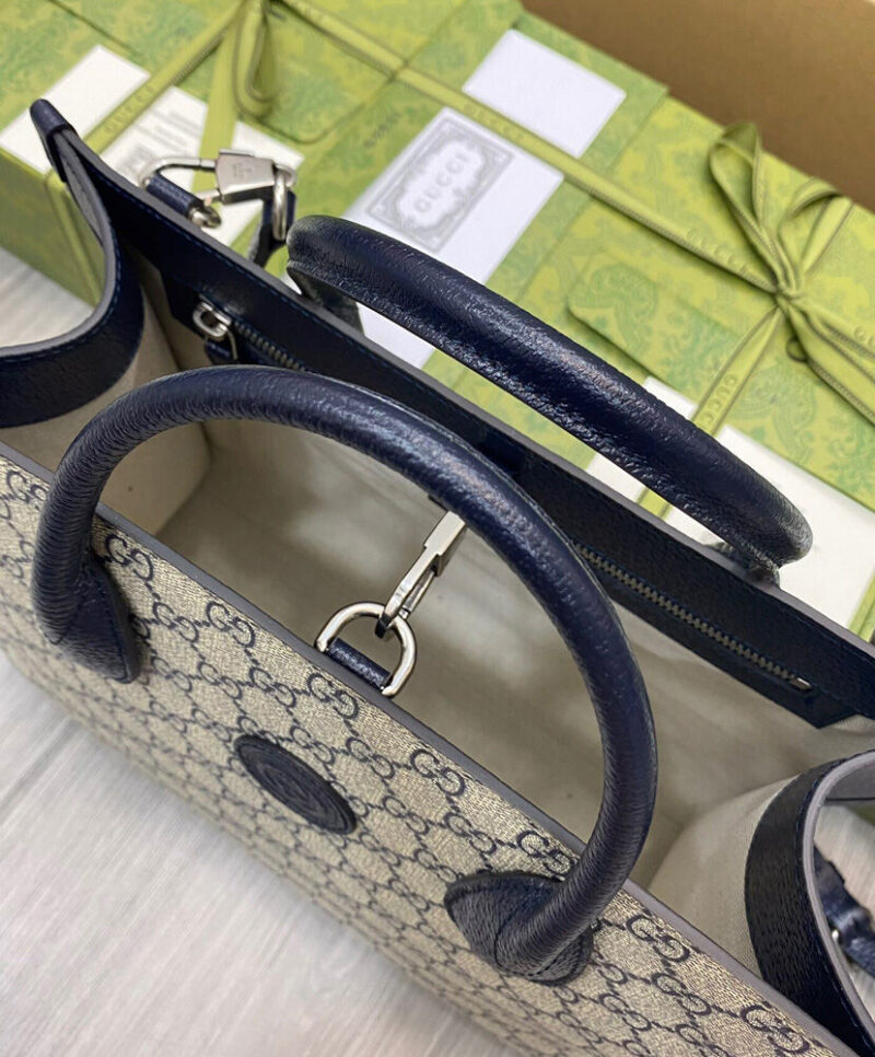 Gucci Small Tote Bag With Interlocking G 659983 Dark Blue