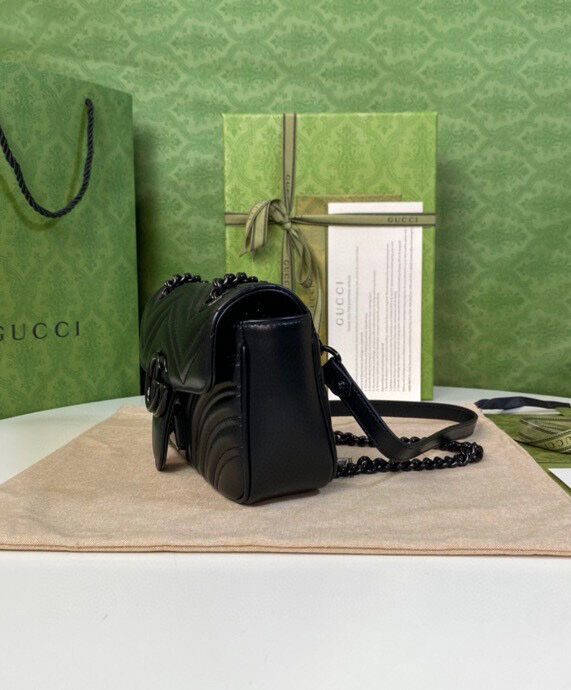 Gucci GG Marmont Quilted Mini Bag Black