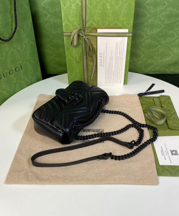 Gucci GG Marmont Quilted Mini Bag Black