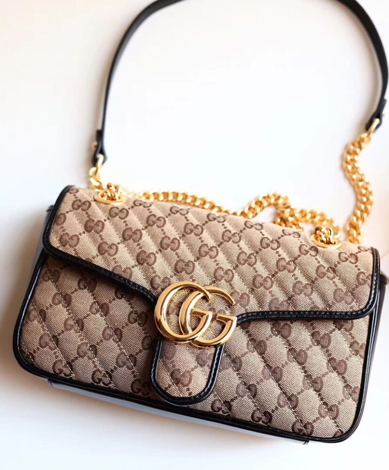Gucci GG Marmont small shoulder bag 443497 Apricot