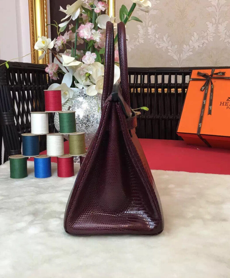 Hermes Birkin 30 Rouge Exotic Lizard Bag