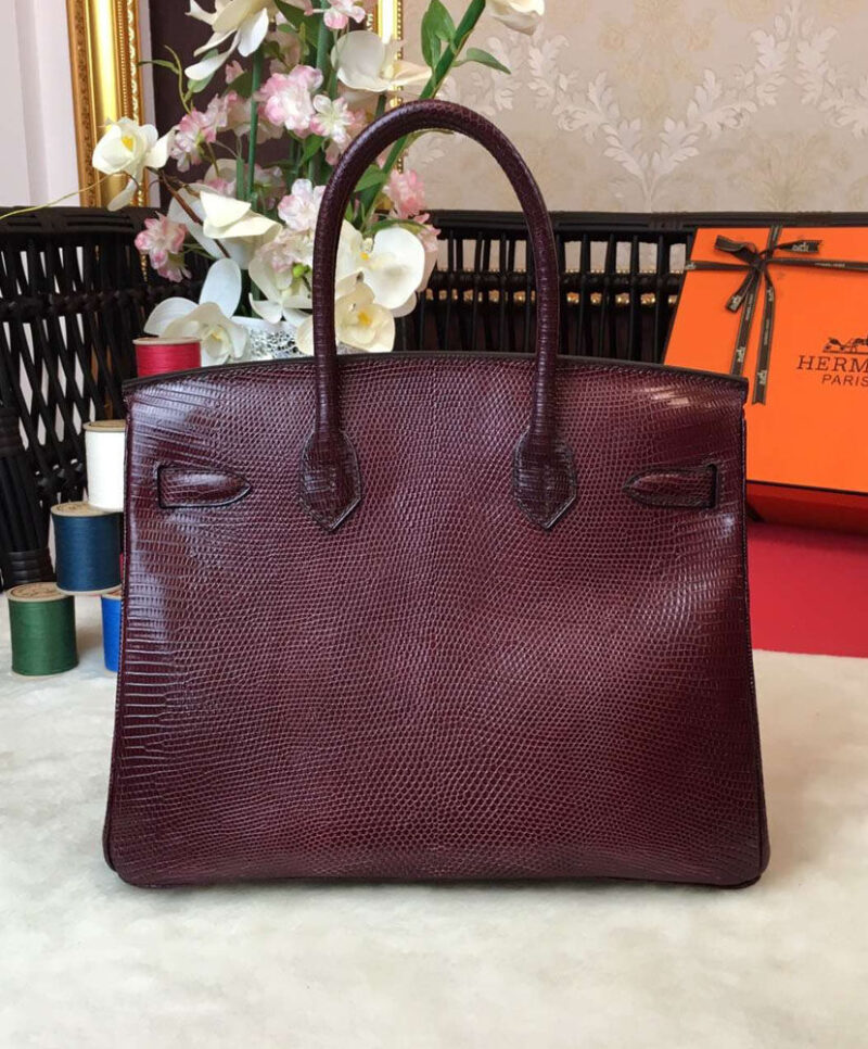 Hermes Birkin 30 Rouge Exotic Lizard Bag