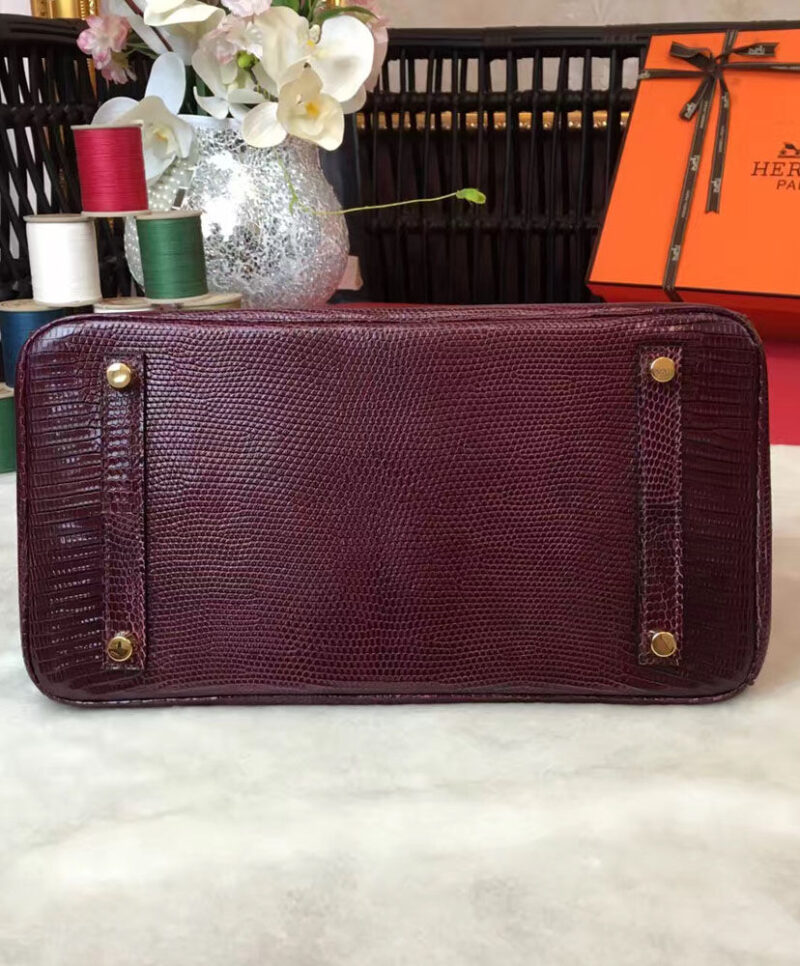 Hermes Birkin 30 Rouge Exotic Lizard Bag