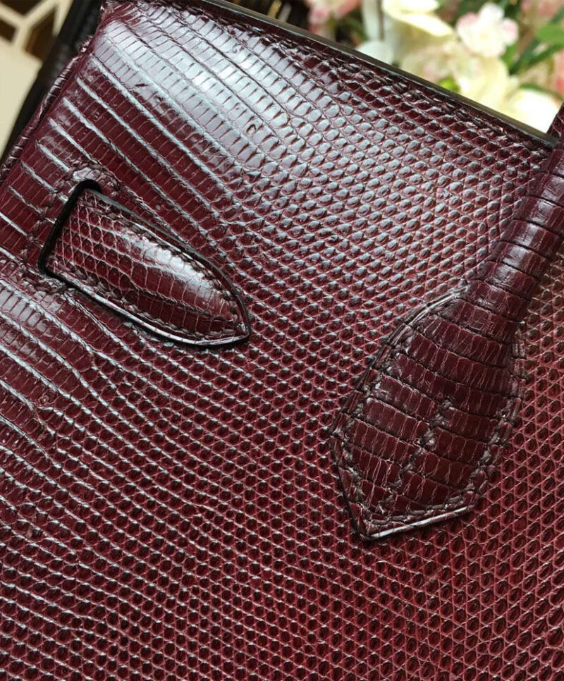 Hermes Birkin 30 Rouge Exotic Lizard Bag