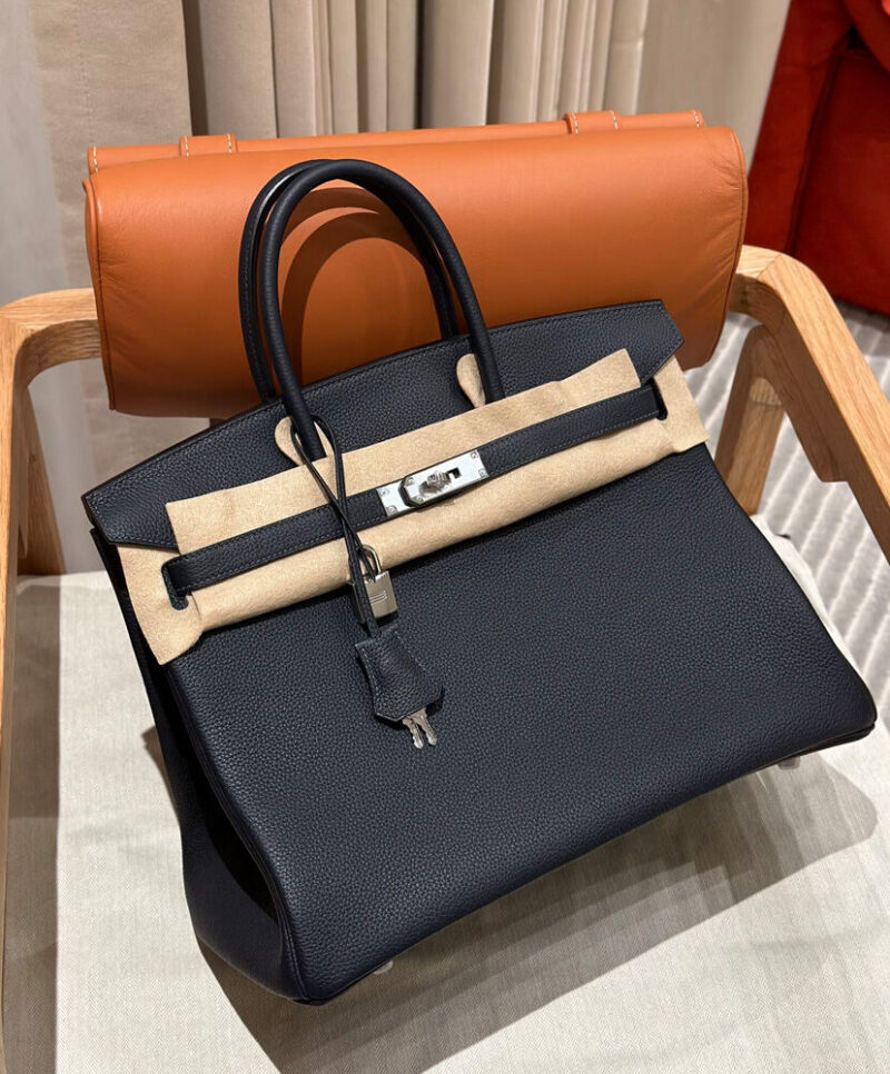 Hermes Birkin 35 Togo Leather Bag Black