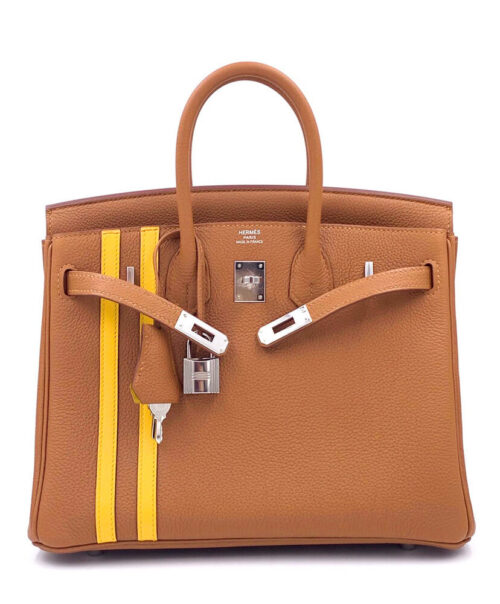 Hermes Birkin 25 Officier Togo Handbag Coffee