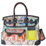 Hermes Birkin 35 Canvas & Swift Leather Cargo Graffiti Black