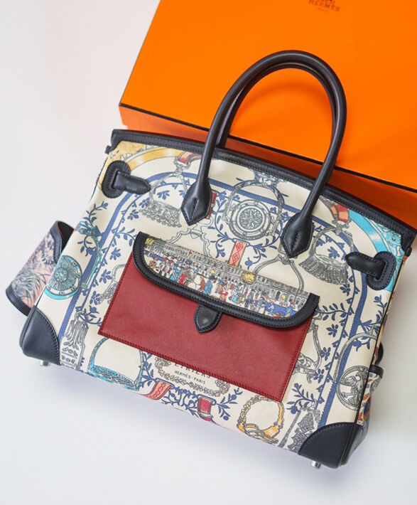 Hermes Birkin 35 Canvas & Swift Leather Cargo Graffiti Black