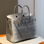 Hermes Birkin 25 Ombre Lizard Palladium Hardware Cream