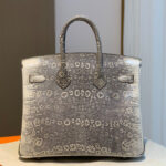 Hermes Birkin 25 Ombre Lizard Palladium Hardware Cream