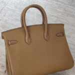 Hermes Birkin 25 In & Out Biscuit Swift Palladium Hardware Coffee