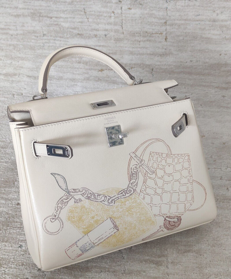 Hermes Kelly 25 Retourne In & Out handbag Cream