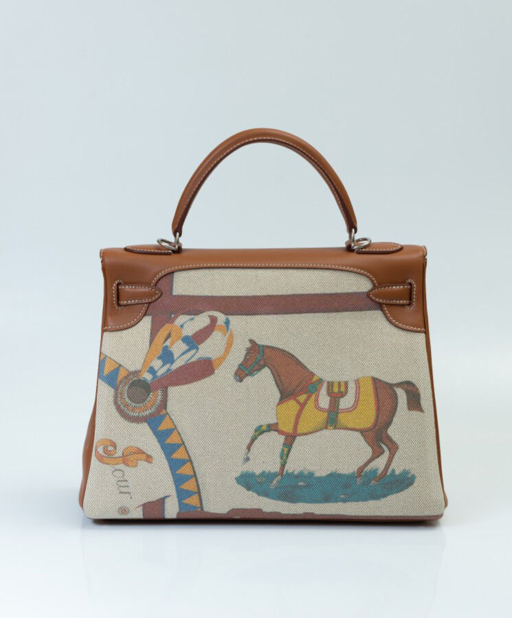 Hermes Covers and Daywear Returns Kelly 32cm of Fauve Barenia Leather Coffee