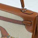 Hermes Covers and Daywear Returns Kelly 32cm of Fauve Barenia Leather Coffee