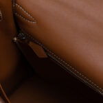 Hermes Covers and Daywear Returns Kelly 32cm of Fauve Barenia Leather Coffee