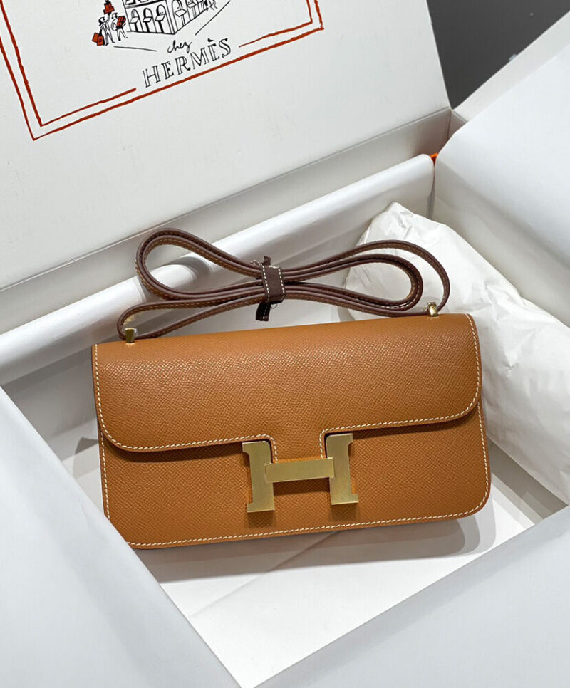 Hermes Constance Elan Long Clutch Etoupe Epsom