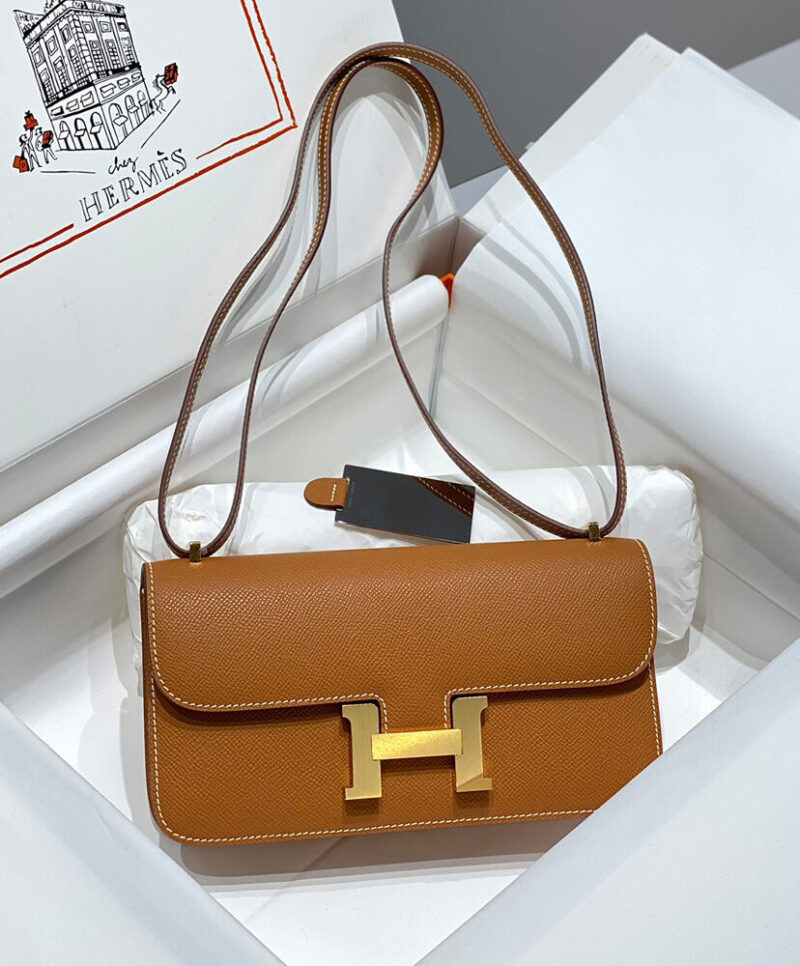 Hermes Constance Elan Long Clutch Etoupe Epsom