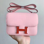 Hermes Constance 18 Mini Bag Swift Leather Lizard Buckle Pink