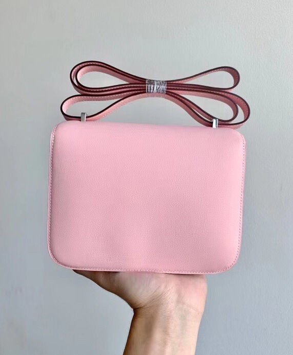 Hermes Constance 18 Mini Bag Swift Leather Lizard Buckle Pink