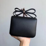 Hermes Constance 18 Mini Bag Epsom Leather Lizard Buckle Black