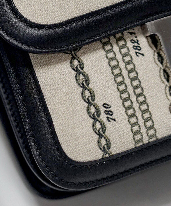 Hermes Constance 24 Limited Edition De Camp Dechainee Toile Bag Black