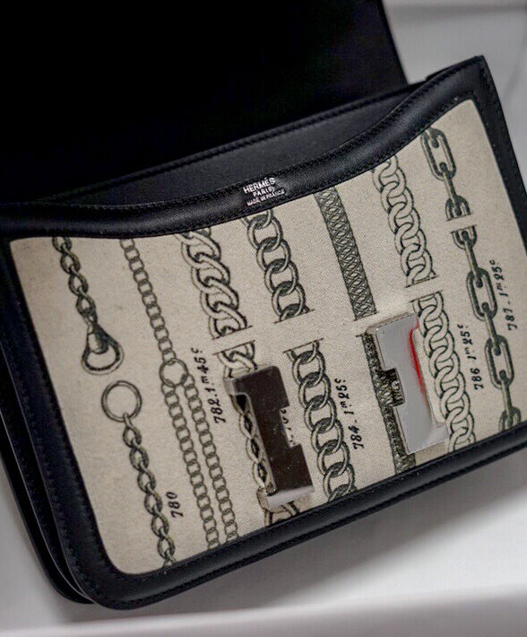 Hermes Constance 24 Limited Edition De Camp Dechainee Toile Bag Black