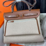 Hermes Herbag Zip Pegase Pop PM 31 Capucine Bag Coffee