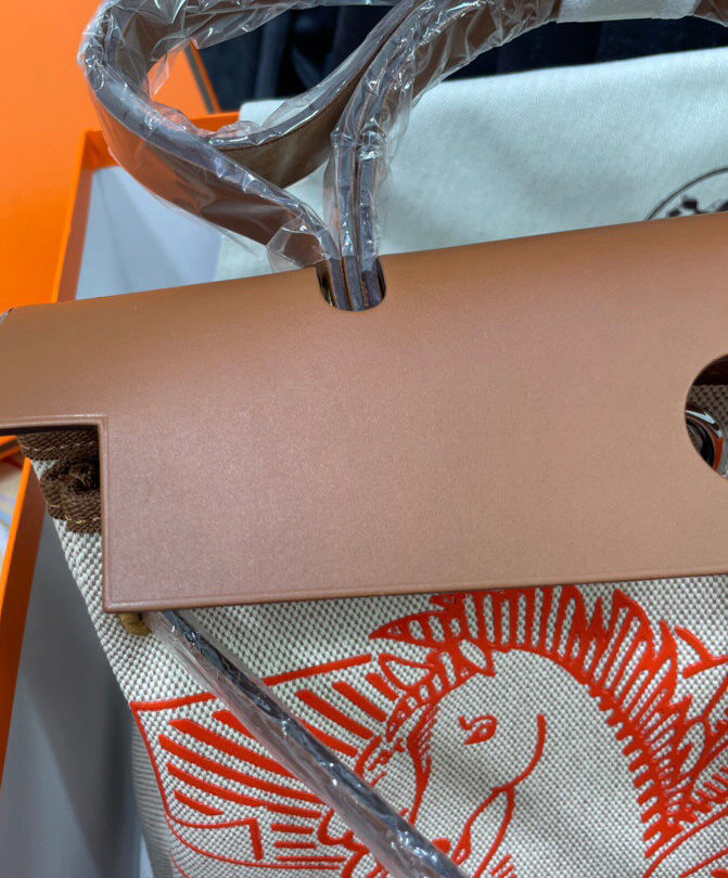 Hermes Herbag Zip Pegase Pop PM 31 Capucine Bag Coffee