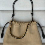 Loewe Large Flamenco Purse In Suede Calfskin Apricot