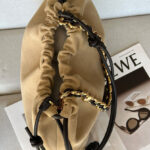 Loewe Large Flamenco Purse In Suede Calfskin Apricot