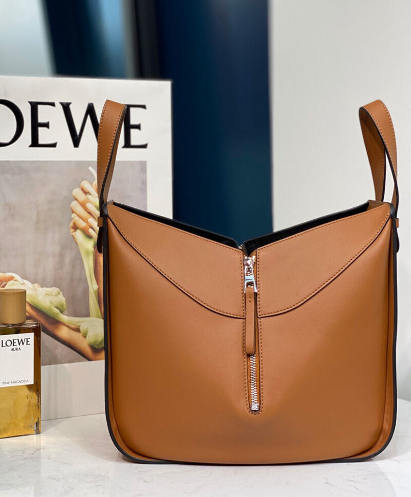 Loewe Hammock Drawstring In Classic Calfskin Coffee