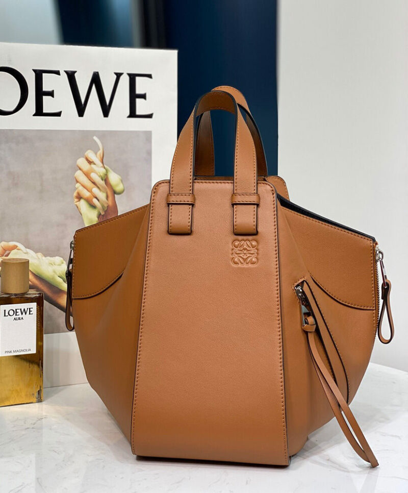 Loewe Hammock Drawstring In Classic Calfskin Coffee