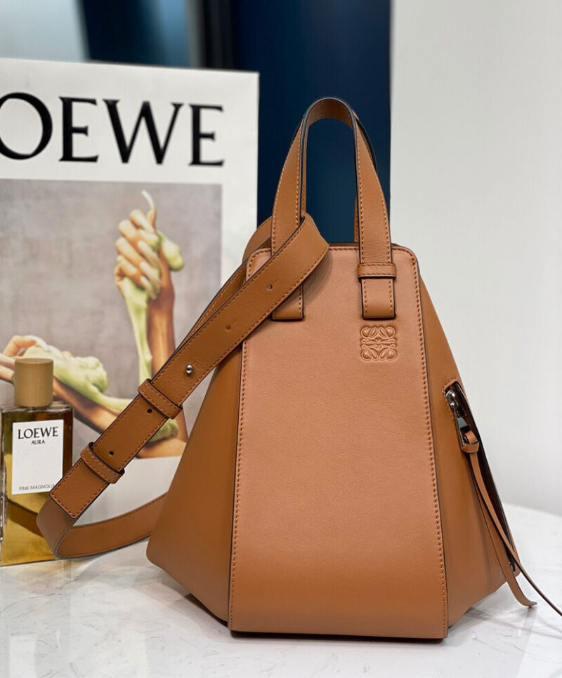 Loewe Hammock Drawstring In Classic Calfskin Coffee