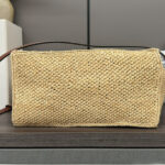 Loewe Medium Font Tote In Raffia Apricot