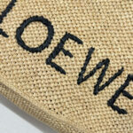 Loewe Medium Font Tote In Raffia Apricot