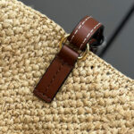 Loewe Medium Font Tote In Raffia Apricot