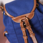 Miumiu Canvas And Leather Backpack 5BZ043