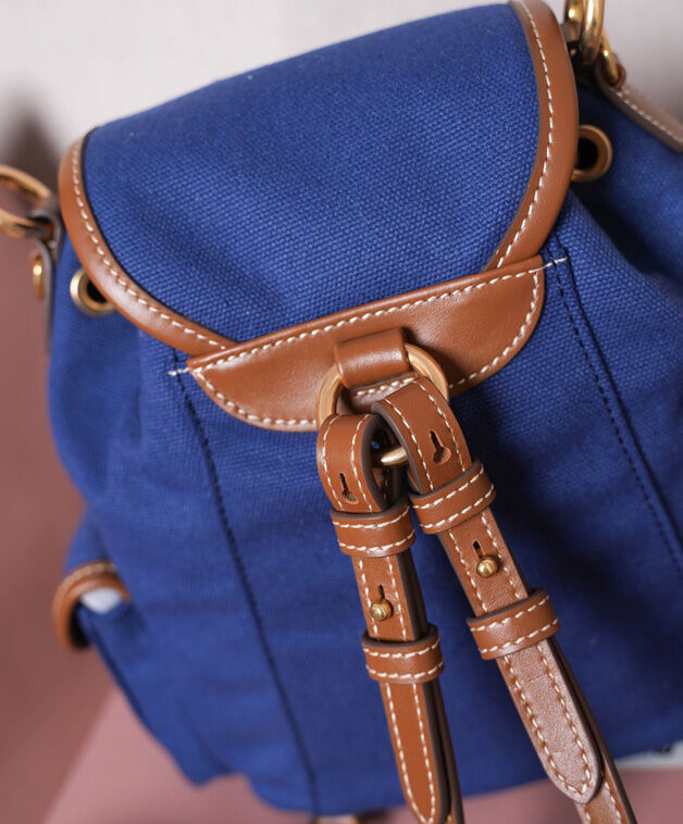 Miumiu Canvas And Leather Backpack 5BZ043
