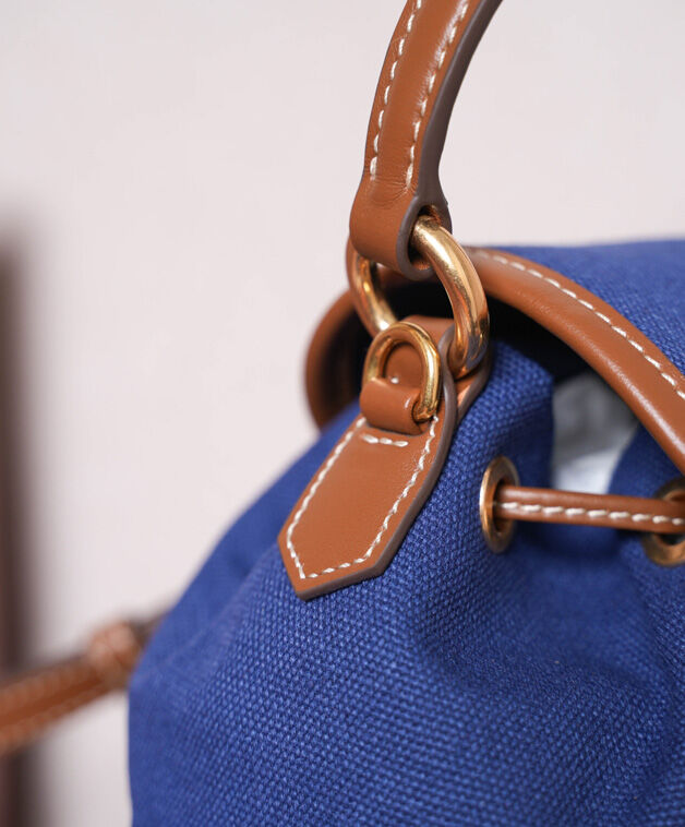 Miumiu Canvas And Leather Backpack 5BZ043