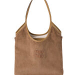 Miumiu IVY Corduroy Shopping Bag Coffee