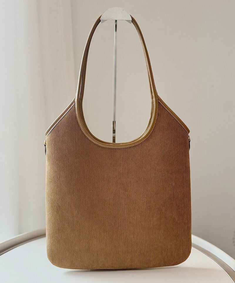 Miumiu IVY Corduroy Shopping Bag Coffee