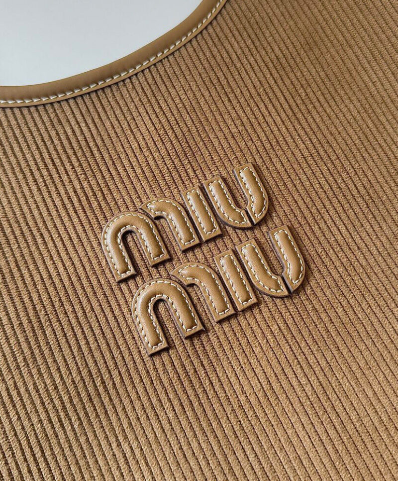 Miumiu IVY Corduroy Shopping Bag Coffee