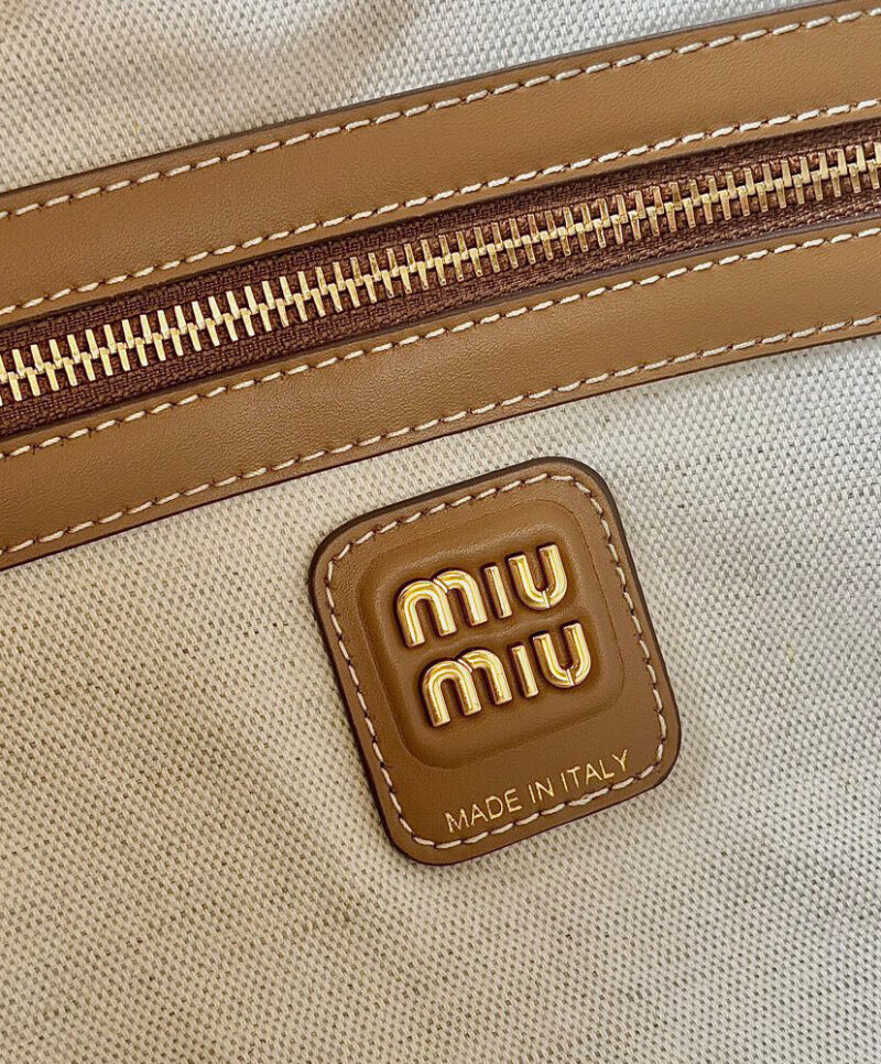 Miumiu IVY Corduroy Shopping Bag Coffee